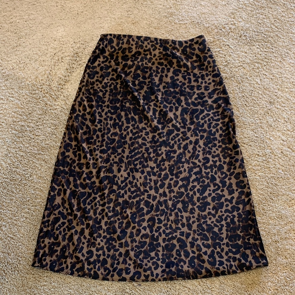 Women’s Rachel Zoe Leopard Print A-Line Midi Skirt Size 6 - Picture 6 of 8